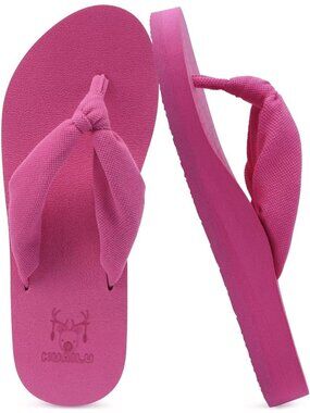 Women's Rose Fabric Arch Support Yoga Mat Beach Walking Flip Flops Sandals